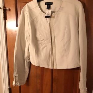 Faux Leather Crem Jacket
